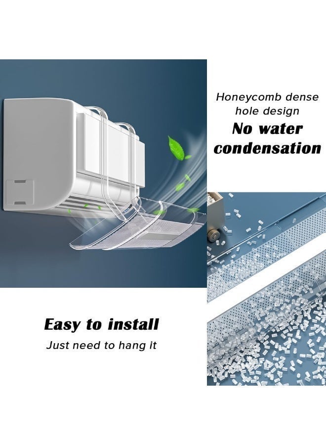 بيوينتي منحرف هواء المكيف، حاجز مضاد للتيار المباشر للهواء المنزلي، قابل للتعديل ومناسب لمكيفات الهواء المنفصلة (شفاف) - Image 4